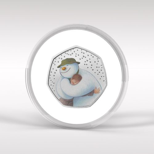 The Snowman 2020 Coloured Decal BU 50p Coin