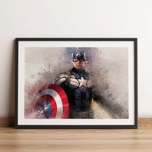 Captain America Wall Art Poster - Frame and Canvas Option