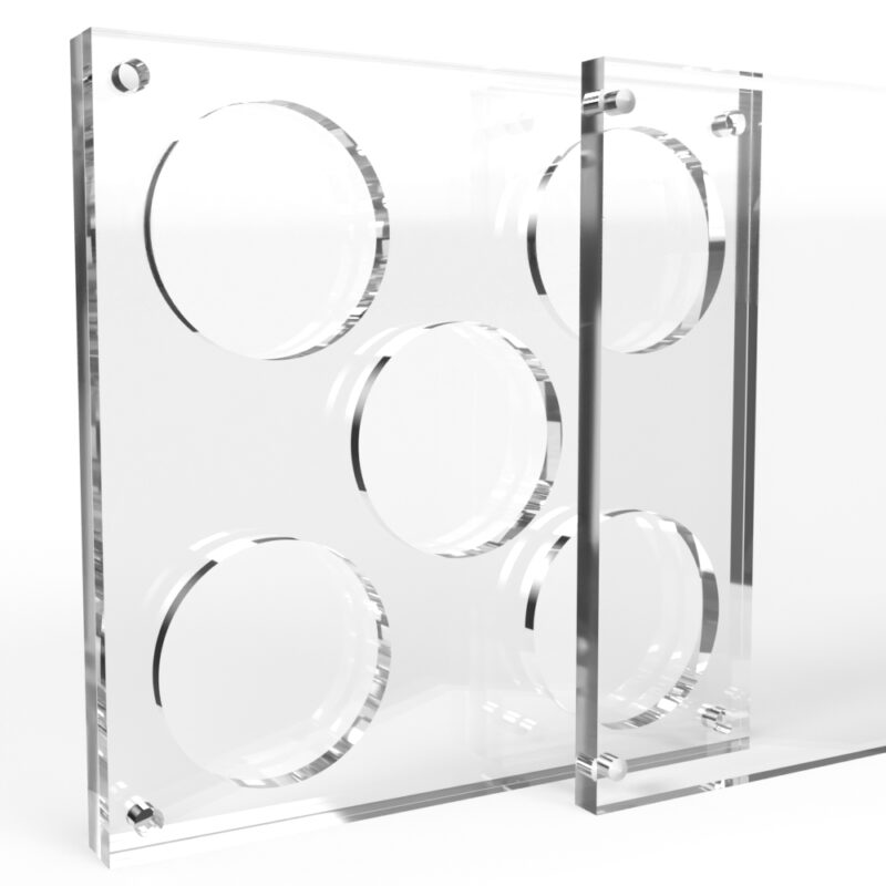 2 inch x 4mm or 6mm Challenge Coin Acrylic 5 Coin Display Case Holder - Image 2