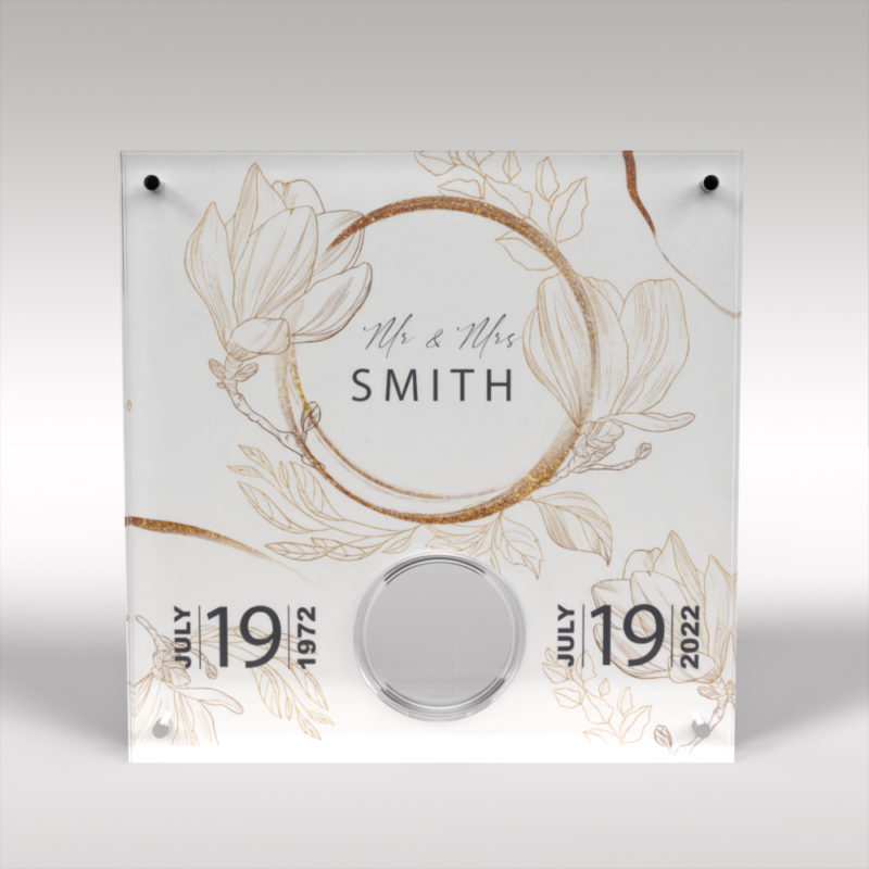 Personalised 50p Commemorative Wedding Anniversary Deluxe Coin Display Case Display - Image 2