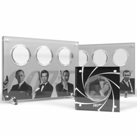 60 Years of James Bond Limited Edition Acrylic 7 Coin Display Holder + Print