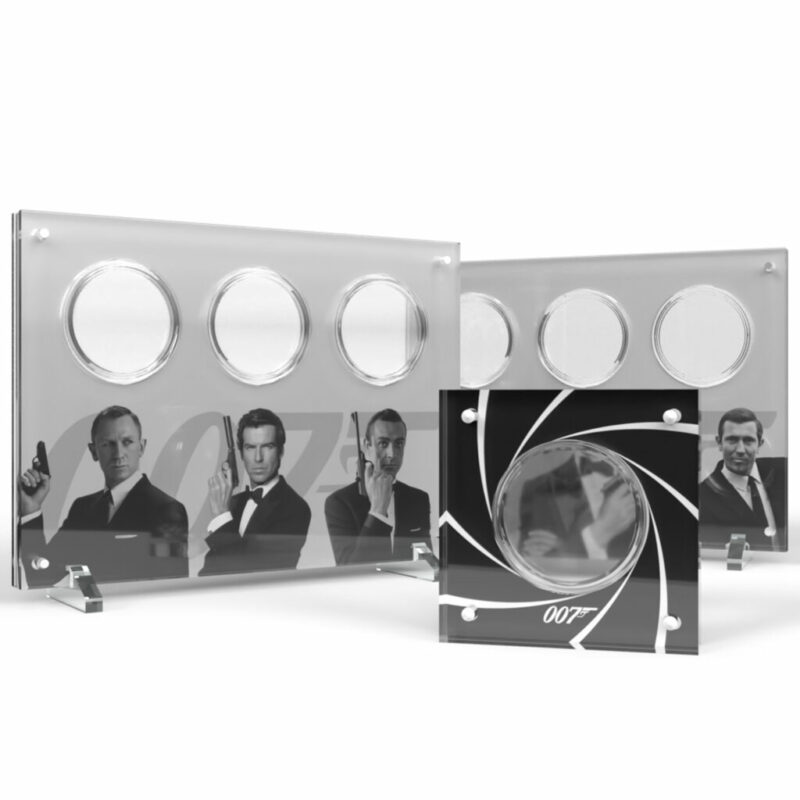 60 Years of James Bond Limited Edition Acrylic 7 Coin Display Holder + Print