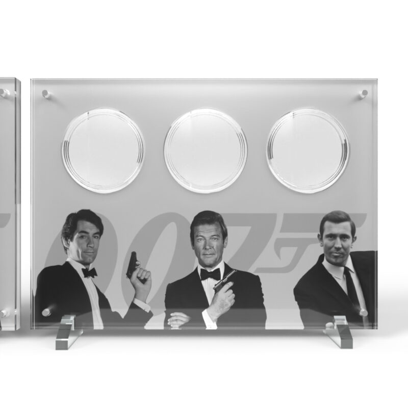 60 Years of James Bond Limited Edition Acrylic 7 Coin Display Holder + Print - Image 2