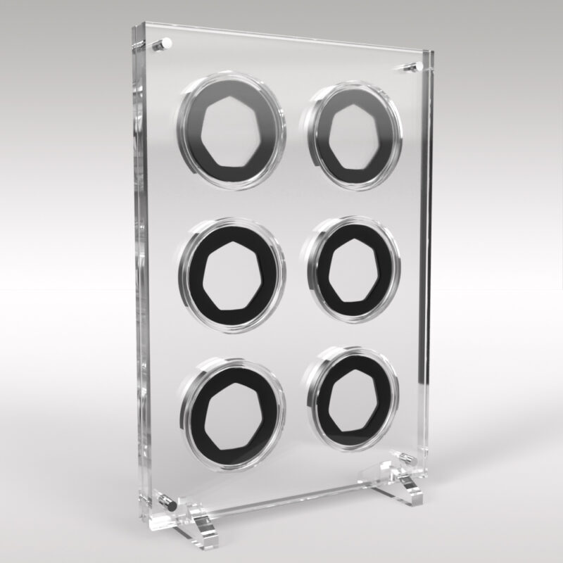 Premium 6 Coin Acrylic Display Case Holder for 50p Coins