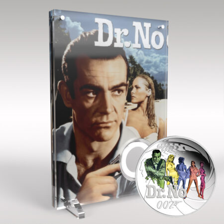 Sean Connery 007 James Bond Dr No 2021 1/2 oz Silver Proof Coin Display