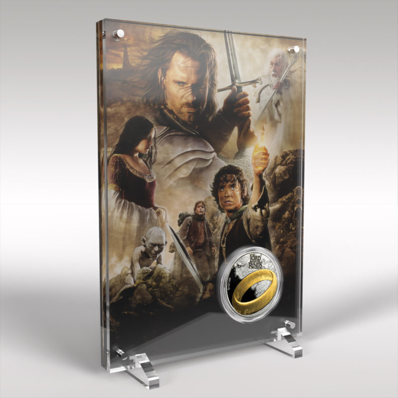 The Lord of the Rings Silver Plated Coin and Perspex Coin Display Stand - Image 3