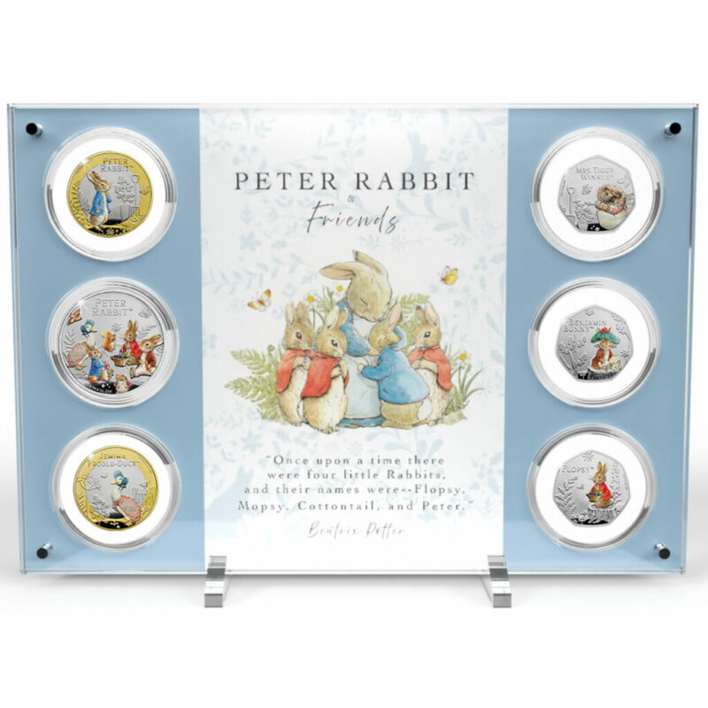 The World of Peter Rabbit 2023 BU Coin Collection & Acrylic Display Stand Holder