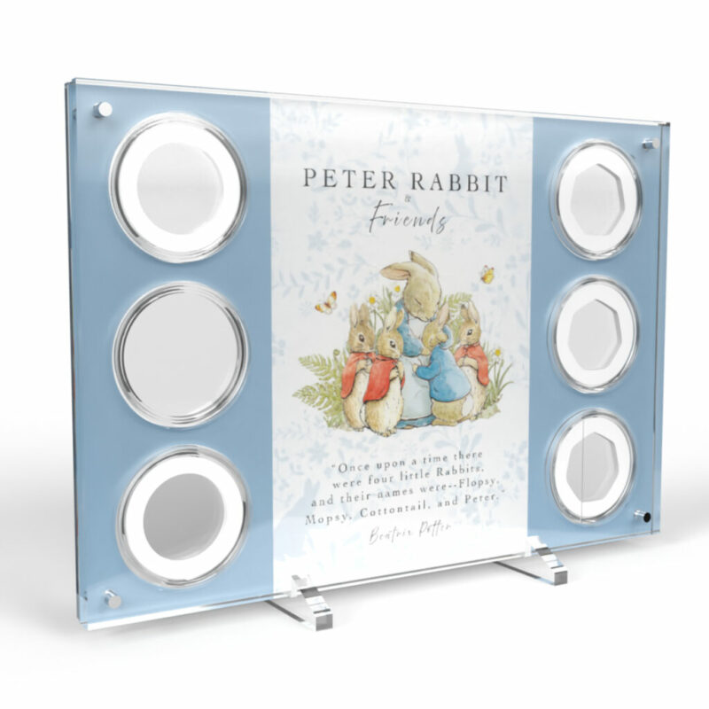 Peter Rabbit and Friends Beatrix Potter 6 Coin Acrylic Display Stand Holder