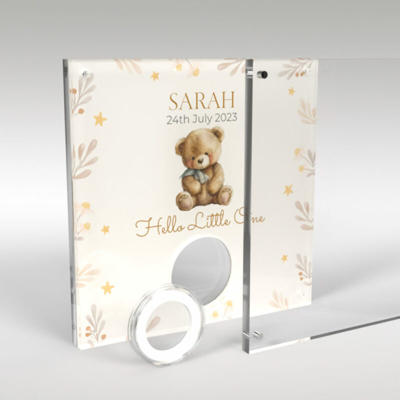New Baby Personalised Acrylic Coin Display Holder - Image 3