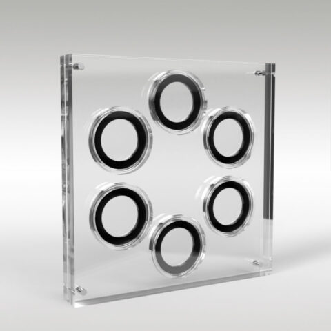 Two Pound Coin Collection Premium Acrylic Display Stand Holder Case - 6 Coins