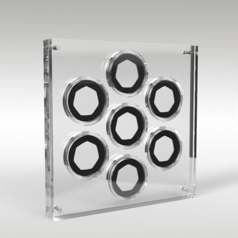 50p Coin Collection Premium Acrylic Display Stand Holder Case - 7 Coins