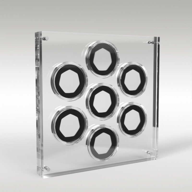 50p Coin Collection Premium Acrylic Display Stand Holder Case - 7 Coins