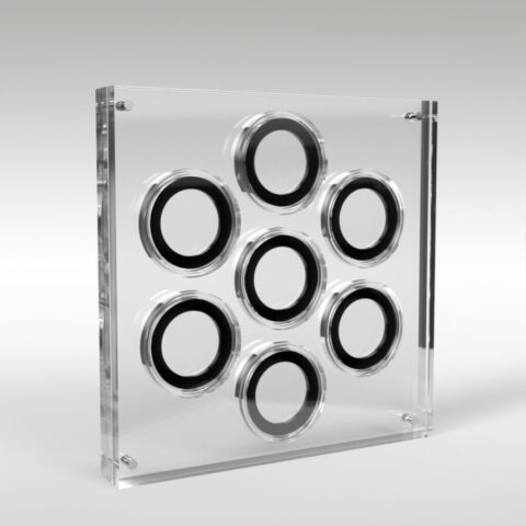 Two Pound Coin Collection Premium Acrylic Display Stand Holder Case - 7 Coins