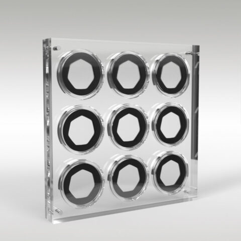 50p Coin Collection Premium Acrylic Display Stand Holder Case - 9 Coins