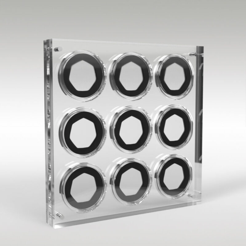 50p Coin Collection Premium Acrylic Display Stand Holder Case - 9 Coins