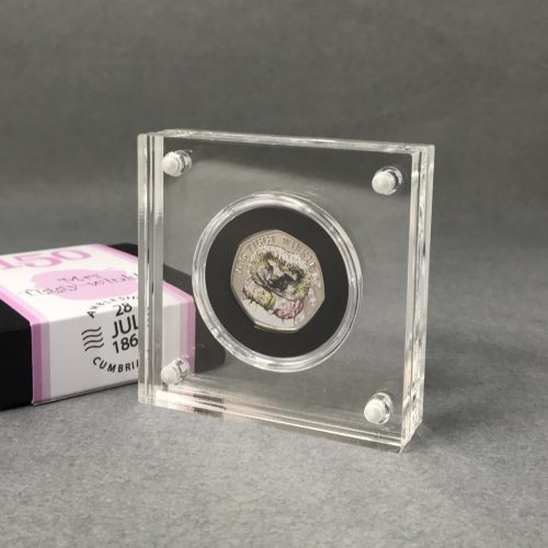 Mrs Tiggywinkle BU 50p Coin 2016 Beatrix Potter, Silver Proof Style Display