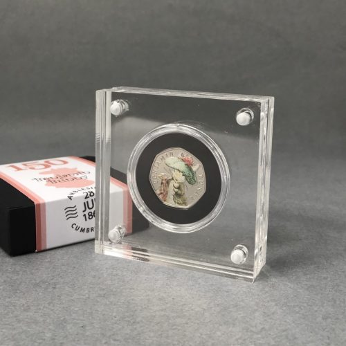 Benjamin Bunny BU 50p Coin 2017 Beatrix Potter, Silver Proof Style Display