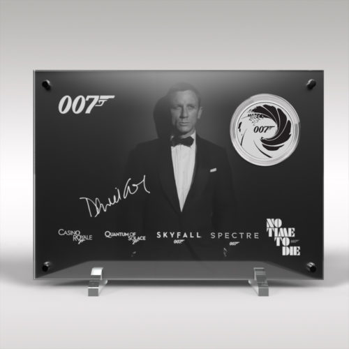 James Bond 1oz Silver Bullion Coin No Time to Die Perspex Display