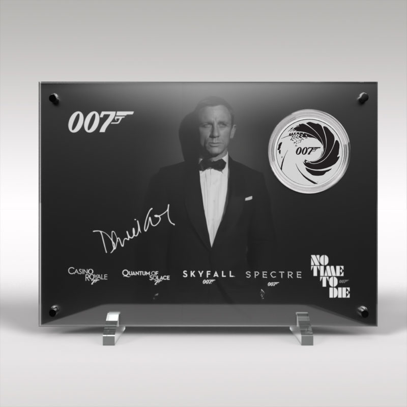 James Bond 1oz Silver Bullion Coin No Time to Die Perspex Display