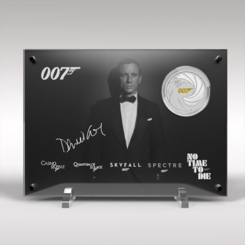 James Bond 1oz Silver Bullion Coin No Time to Die Perspex Display