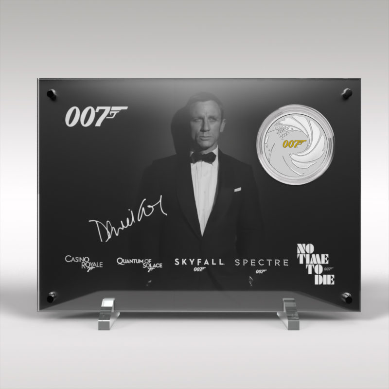 James Bond 1oz Silver Bullion Coin No Time to Die Perspex Display