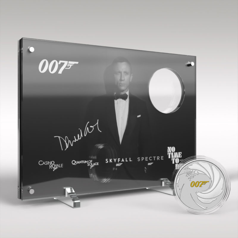 James Bond 1oz Silver Bullion Coin No Time to Die Perspex Display - Image 2
