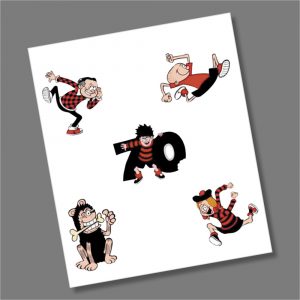 Dennis the Menace 50p Coin Coloured Decal Stickers