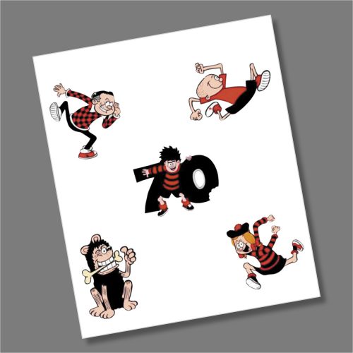 Dennis the Menace 50p Coin Coloured Decal Stickers