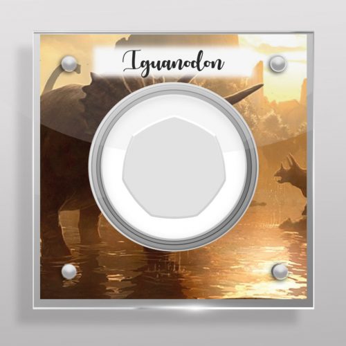 Iguanodon 50p Coin Acrylic Coin Display for Royal Mint Coin