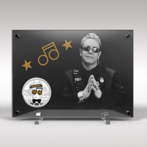2020 Royal Mint Elton John Five Pound Coin in Display