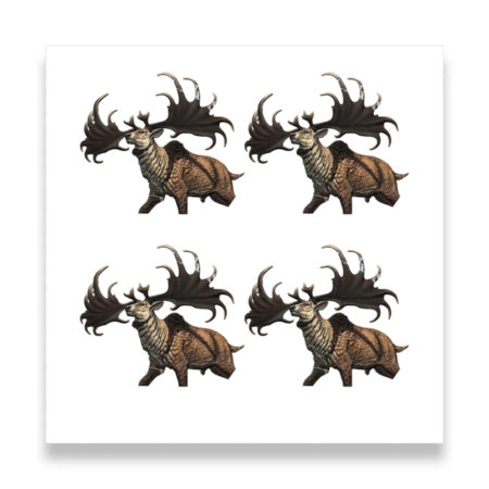 Pattern of four stylised majestic deer with antlers.