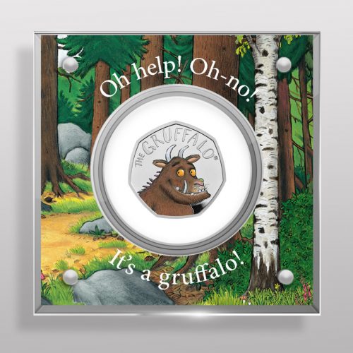 2019 Gruffalo 50p Fifty Pence BU Coin in Perspex Display with Colour Decal