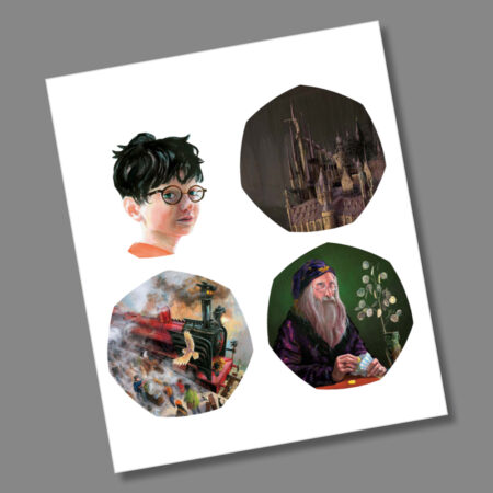 Harry Potter 50p Collection Full Face Coin Decal Stickers