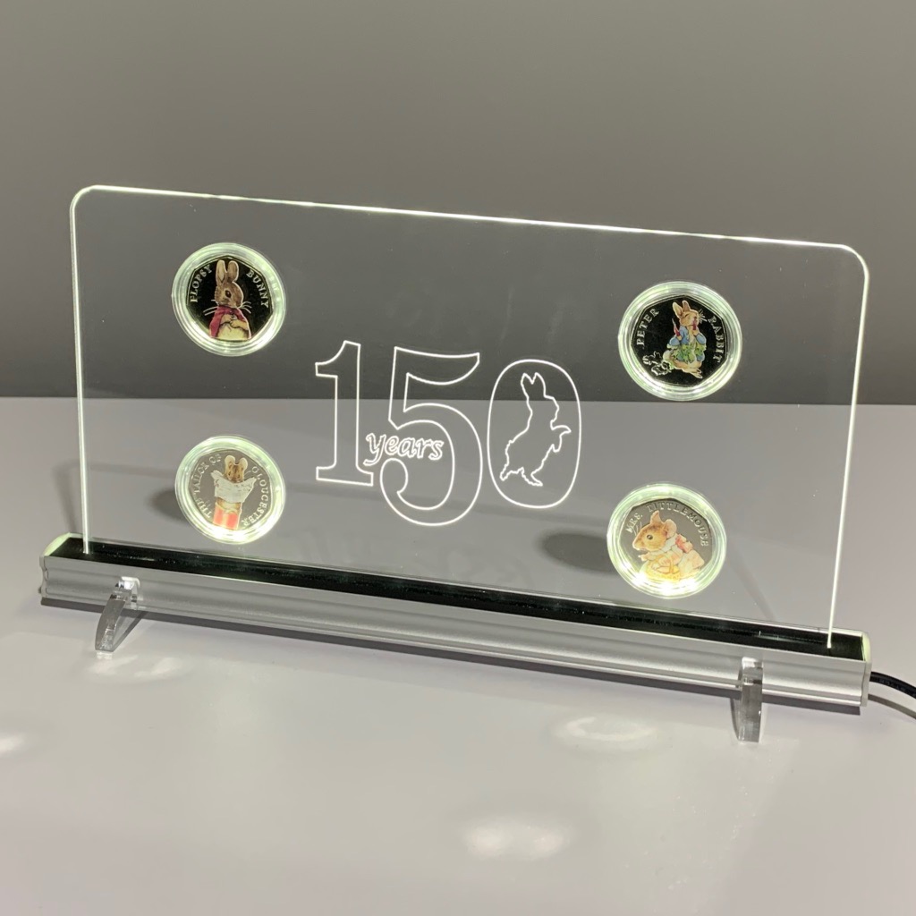 Gift Box Peter Rabbit Beatrix Potter Perspex Coin Display