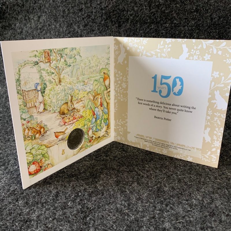 Peter Rabbit 2016 50p Coloured Decal Coin + Stamp Cover, Beatrix Potter Collection - Image 3