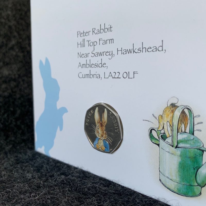 Peter Rabbit 2016 50p Coloured Decal Coin + Stamp Cover, Beatrix Potter Collection - Image 2