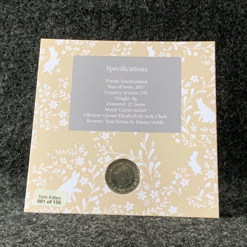 Tom Kitten 50p Coin, Beatrix Potter Coin Collection 2017 - Image 2