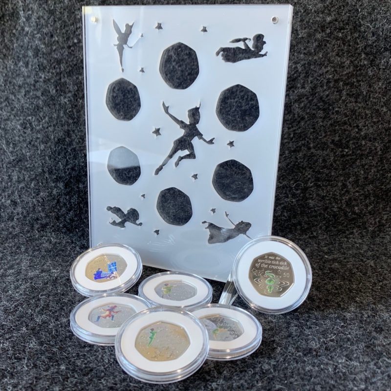 Peter Pan 50p Coin Perspex Display + FREE Coloured Decals, with or without Coins