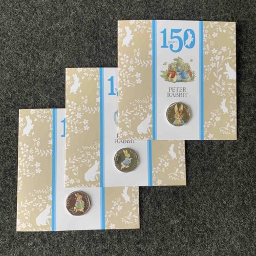 Peter Rabbit 2016, 2017 and 2018 Coloured 50p Royal Mint Coins