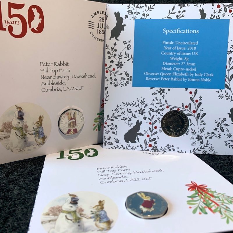 Peter Rabbit 50p Coin and Stamp Christmas Edition - Beatrix Potter - Image 9