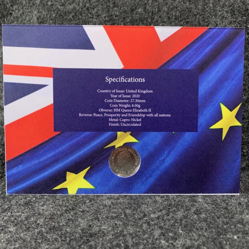 Brexit / Withdrawal from the European Union 2020 UK 50p Coloured Coin and Stamp Cover - Image 3