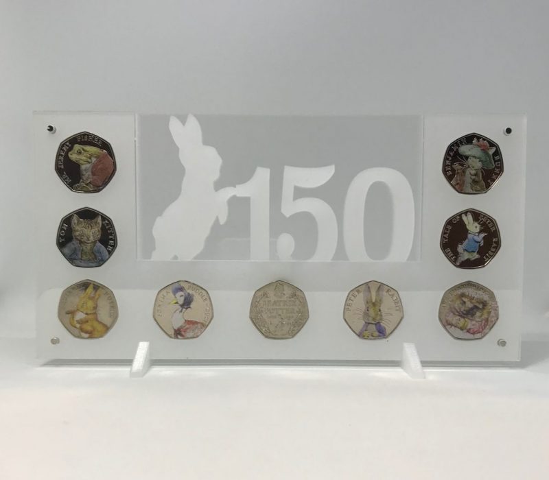 Beatrix Potter Coins Uncirculated, 9 Coin Collection 50p Brilliant Uncirculated in Display