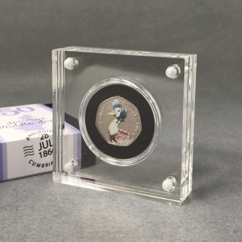 Jemima Puddleduck BU 50p Coin 2016 Beatrix Potter, Silver Proof Style Display