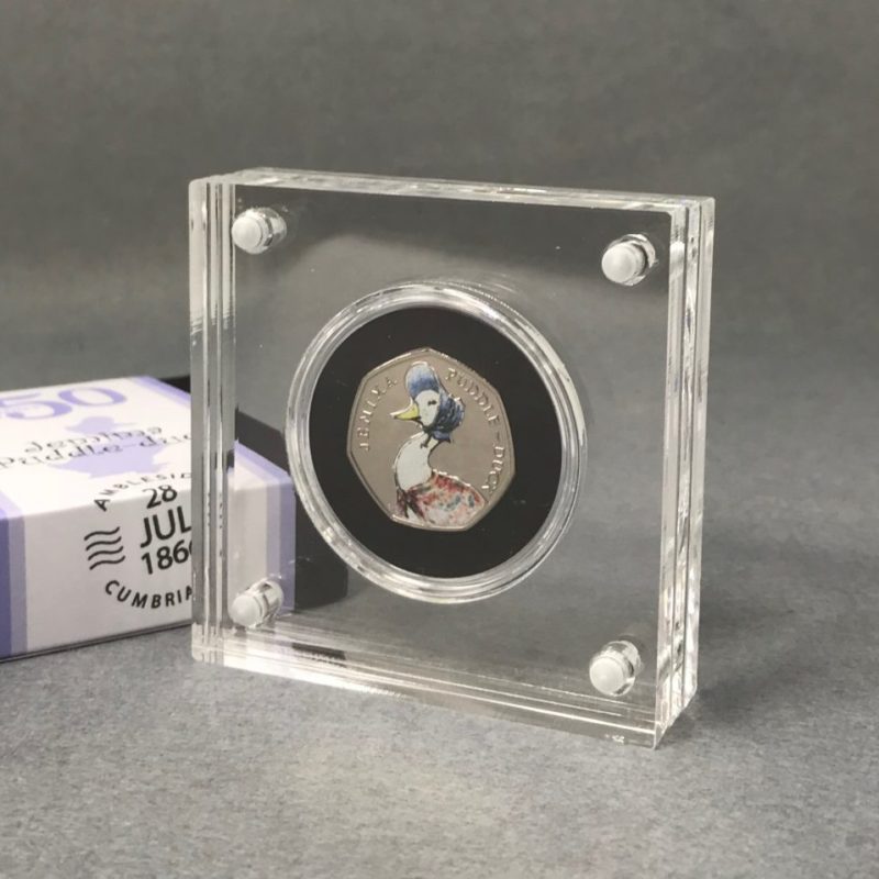 Jemima Puddleduck BU 50p Coin 2016 Beatrix Potter, Silver Proof Style Display