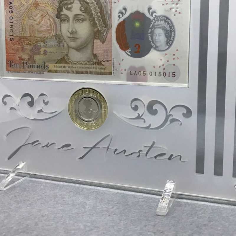 Jane Austen £10 note and £2 coin in Stunning Perspex Display - Image 6
