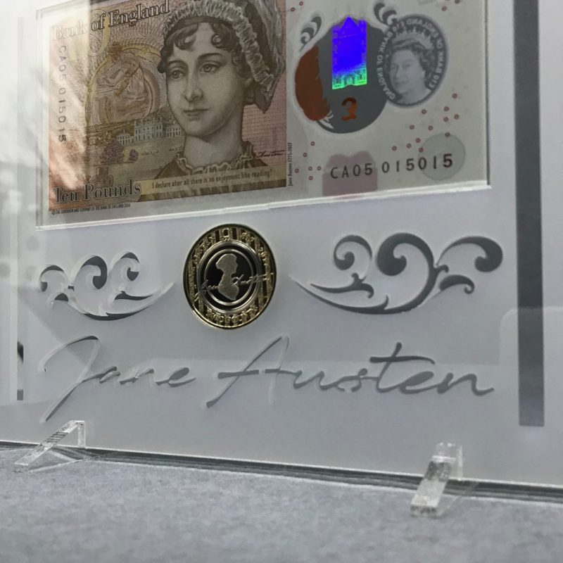 Jane Austen £10 note and £2 coin in Stunning Perspex Display - Image 3