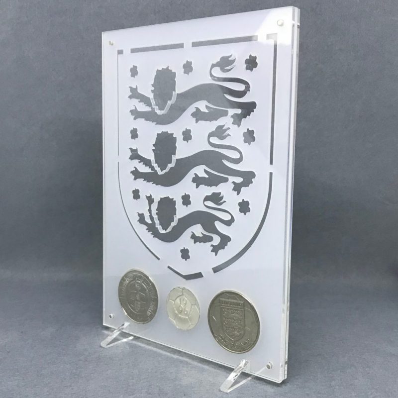 1996 two pound £2 Coin Football EURO 96, 3 Lions Coin Display - Image 2