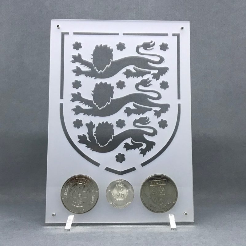 1996 two pound £2 Coin Football EURO 96, 3 Lions Coin Display - Image 5
