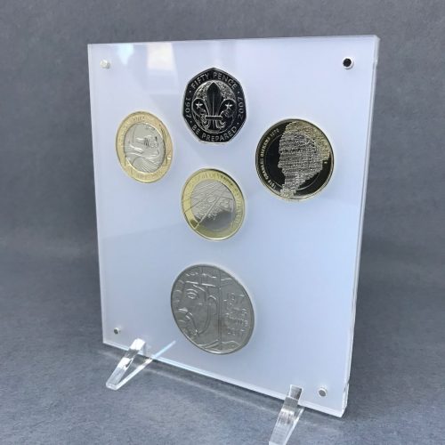 Royal Mint Annual Commemorative Coin Set 2018, Acrylic Coin Display