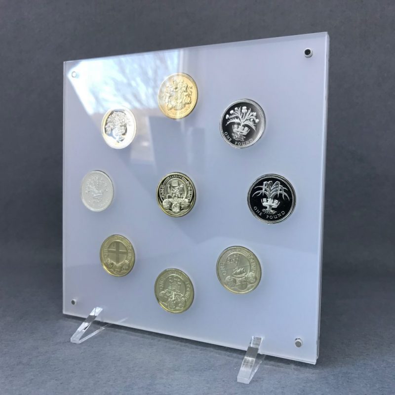 Acrylic Coin Display - 50p, £1 and £2 - ideal for proof or silver proof - Image 2